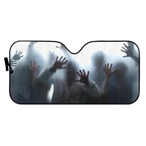 핫워킹 데드 3D 프린트 자동차 햇빛가리개 좀비 실루엣 여름 액세서리 내구성 창문 앞 유리 커버 대형 사이