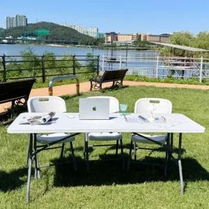 팩앤고 접이식 테이블 의자 야외 폴딩 행사 파티 입식 브로몰딩 1200 1500 1800 760