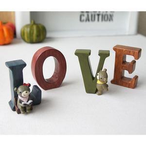 아기곰 러브러블 이니셜 미니어처 4종 세트 선반 인테리어