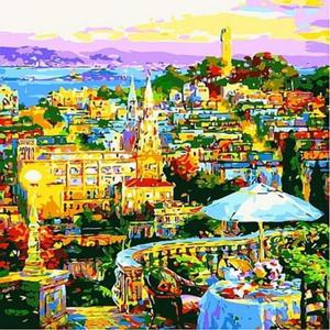 35000 트렌피포페인팅 B983 이태리도시풍경 액자 DIY명화