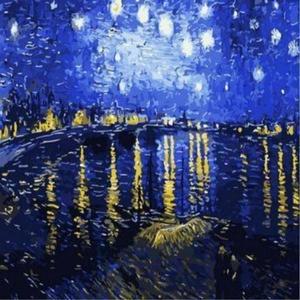 피포페인팅 모던B382 고흐의 론강의별밤 액자 DIY명화그리