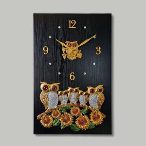 해바라기 부유행엉이 시계 대형 인테리어 거실 액자