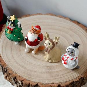 성탄절 고양세련이 장식인형 4p 크리스마스 작은인형 소품