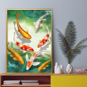 잉어 그림 유니액자 A2 CARP2 풍수그림 돈들어오는
