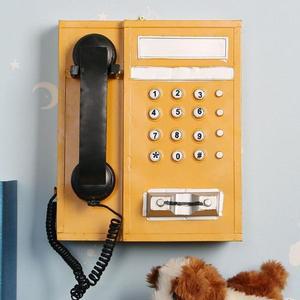 레트로 인테유행리어 장식 철제 모형 엔틱 공중전화기