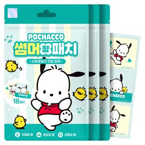 썸머패치 포차코 산리오 썸머 향 패치 시트로넬라 밴드 18매입, 3개