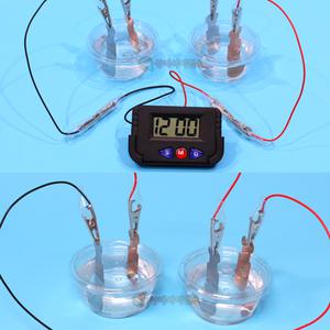 소금물LED발광실험 이온음료액체전지 디지털시계 1인용