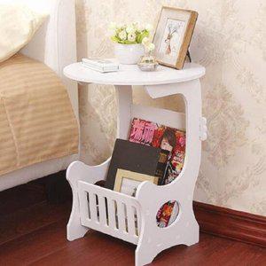 유럽풍 미니 원형 잡지꽂이 침대 거실 협탁 테이블