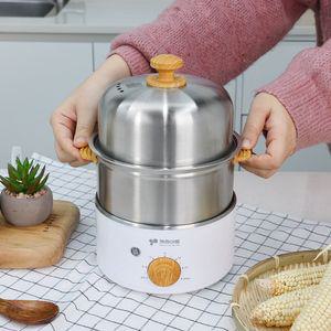 키친아트 2단 계란찜기 타이머 304올스텐 멀티찜기 우드 KA-7014S2