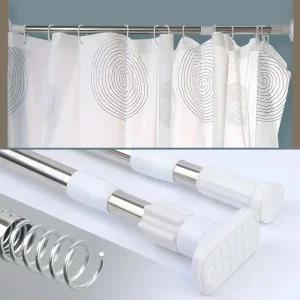 일자 원형 커튼봉 70~120cm 샤워커튼봉 피팅룸커튼봉 (WFHOQKI)