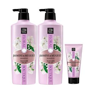 미쟝센 플로럴 부띠끄 퍼퓸 샴푸 쟈스민앤뮤게 650ml, 2개 + 트리트먼트 300ml ,1개