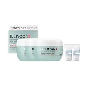 일리윤 히알루론모이스춰 수분크림 100ml, 3개 + 증정 (로션, 50ml, 2개 )