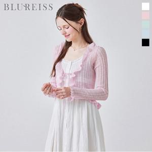 [블루레이스] 프릴 포인트 볼레로 니트 가디건_B5M3KC4541