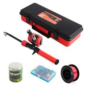 고품질 루어 릴 낚싯대 세트1.2m 레드 선상용 피쉬 낚시대 선상용 하드케이스 집게형방울 (WFHRYZ9)