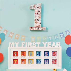 아기 12개월 성장 포토 액자 | 마이퍼스트이어 사진틀 육아 선물 성장기록액자