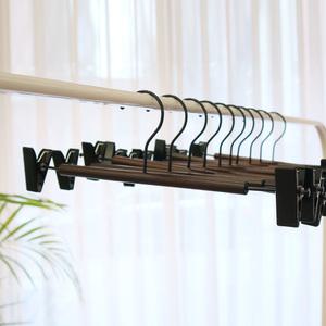 화이트래빗 프리미엄 월넛 고리회전 원목 집게 바지걸이 1개