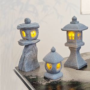 야외 미니 석등 정원 돌조명 석탑 램프 미니어처 스톤 램프 일본석등 무드등 led석등