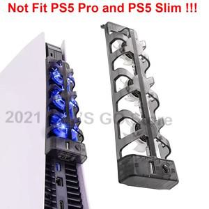PS5 액세서리 3 쿨러 팬 Sony Playstation 5 PS 5 디스크 및 디지털 에디션 콘솔용 LED 조명이 있는 효율적