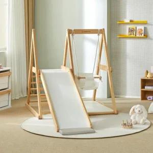 로나 정글짐 원목 실내놀이터 원목 미끄럼틀+매트포함 기사방문설치)