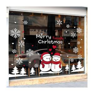 눈꽃스티커 크리스마스 눈사람커플 대형 유리창문 데코스티커 유리장식시트지