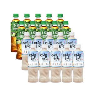 웅진 아침햇살 500ml 10개+초록매실 500ml 10개 2종 혼합구성 총 20개 음료