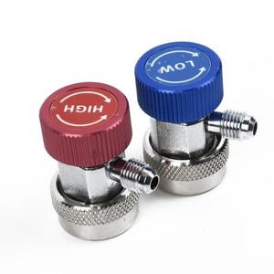 프레온 R134A H/L 자동 퀵 커플러 커넥터 황동 어댑터 에어컨 냉매 조정 가능한 AC 매니폴드 게이지