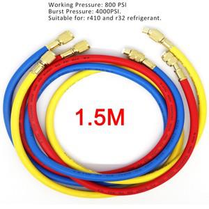 HVAC 공기 상태 냉매 R134a 800psi/4000psi 150/120/90CM 길이용 R410A AC 충전 호스 세트
