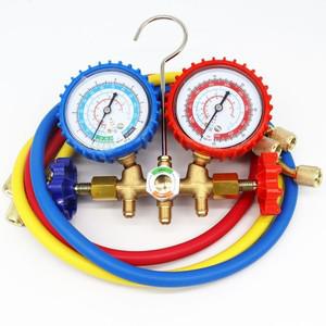 냉매 매니폴드 게이지 세트 에어컨 도구, 호스 후크 포함 냉동 R12 R22 R502 R134a