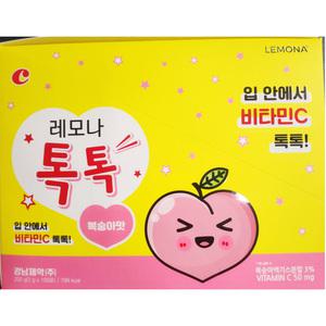 레모나 톡톡 복숭아맛 200g(2gx100포) 1박스 /비타민C/어린이비타민/아이/키즈비타