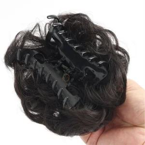 서무스토어 묶은파마머리 집게핀 가발 내추럴블랙 여성가발