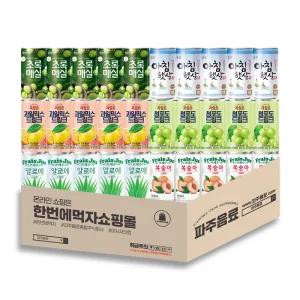 [미니 캔음료수 세트] 175-180ml 6종 각 5개씩 / 총 30개 (프레주 알로에 + 프레주 복숭아 + 아침햇살 + 초록매실 + 과일촌 청포도 + 과일촌 과일믹스)