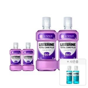 리스테린액 토탈케어 플러스 750ml, 2개 + 250ml, 2개 + 증정(쿨민트 100ml, 2개)