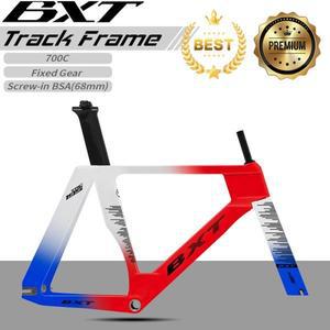 BXT TRC 195 카본 픽시 트랙 프레임셋 700C 파이버 자전거 싱글 스피드 28C 타이어 호환 새 상품