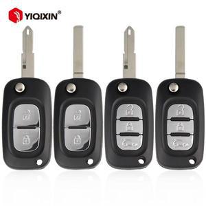Renault Fluence Clio Megane Kangoo Modus 2006-2016 용 YIQIXIN 플립 원격 자동차 키 쉘 케이스 Fob 커버