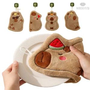뷰레이터닷컴 카피바라 극세사 주방수건 캐릭터/유치원 셀러 허브 소프트 전용 어린이집 이용 아동