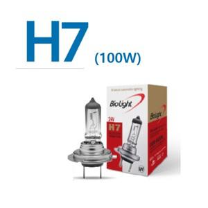 대성부품 BIO LIGHT 라이트 전구 라이트큐 24V H7 100W 화물차 대형트럭 메가 파비스 트라고 엑시언트 노브