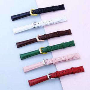 시계줄 호환 스트랩 시계 밴드 여성 학생용 가죽 팔찌 남성용 손목 벨트 보라색 녹색 파란색 분홍색 10mm 1