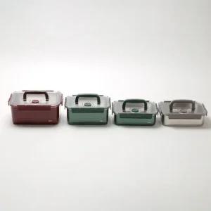 x 스텐락 김치통 컬러 스텐 숨용기 대용량 밀폐용기 올핸디 4P 세트