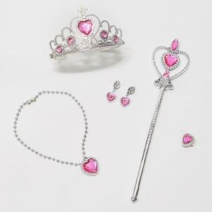 공주왕관 5종세트 목걸이 왕관 귀걸이 반지 요술봉 네오텍스 화신지업사