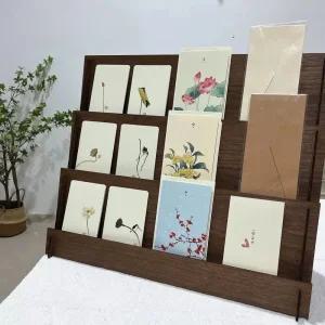 엽서진열대 원목 홍보물 꽂이 책 잡지 거치대 디스플레이