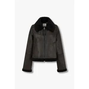 [STUDIO TOMBOY](천안아산점)카라배색 집업 무스탕 (9174461999)