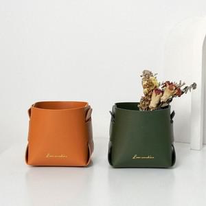 인테리어 소품수납 문구 화분 다용도 가죽파우치 미니수납함 커피박스 티박스 빈티지가구