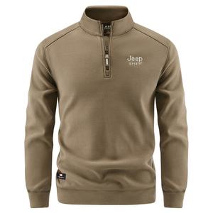 JEEP SPIRIT 2025년 가을 신상품 캐주얼 아웃도어 반집업 후리스 남자 폴라티