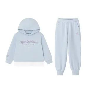 뉴발란스 레이어드 셋업 플리스 후드 아동 주니어 트레이닝복세트 라이트 블루 NK9YD4805G-51