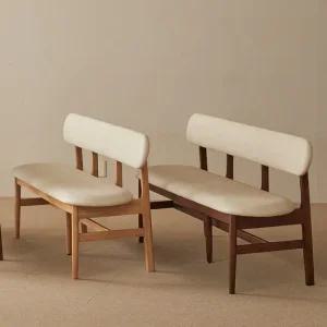 라움에스알 볼륨 원목 쿠션 등받이 벤치 식탁의자