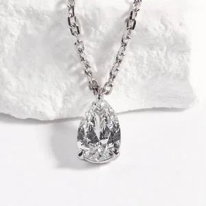 [샤밍주얼리]1캐럿 물방울 다이아 목걸이 백금 플래티넘 플래티늄 랩 페어 레이어드 여자 기념일 선물