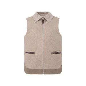 [20%쿠폰+7%페이][크로커다일 레이디] 니트카라 배색 밀링지 베스트_CLDWVT102