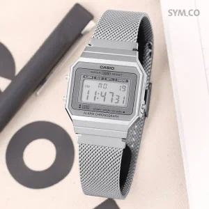 [카시오] A700WM-7A 레트로 빈티지 스퀘어 전자 남녀공용 메탈 손목시계 c