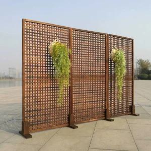 야외 파티션 나무 발코니 탄화 나무가림막 원목 방부목 옥상