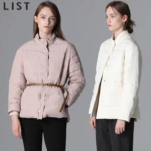 [리스트(LIST)]  벨티드 반하이넥 덕다운 패딩 점퍼 (택가격: 398000원)
